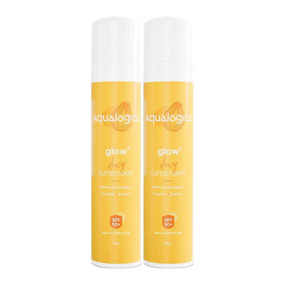 Aqualogica Glow+ Dewy Sunscreen SPF 50 PA++++ 50g x 2