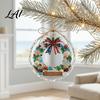 Xmas Tree Hanging Decor Christmas Acrylic Pendant for Holiday Decoration 2D Flat Ocean Theme Ornament Personalized Home Party Decor Lightweight