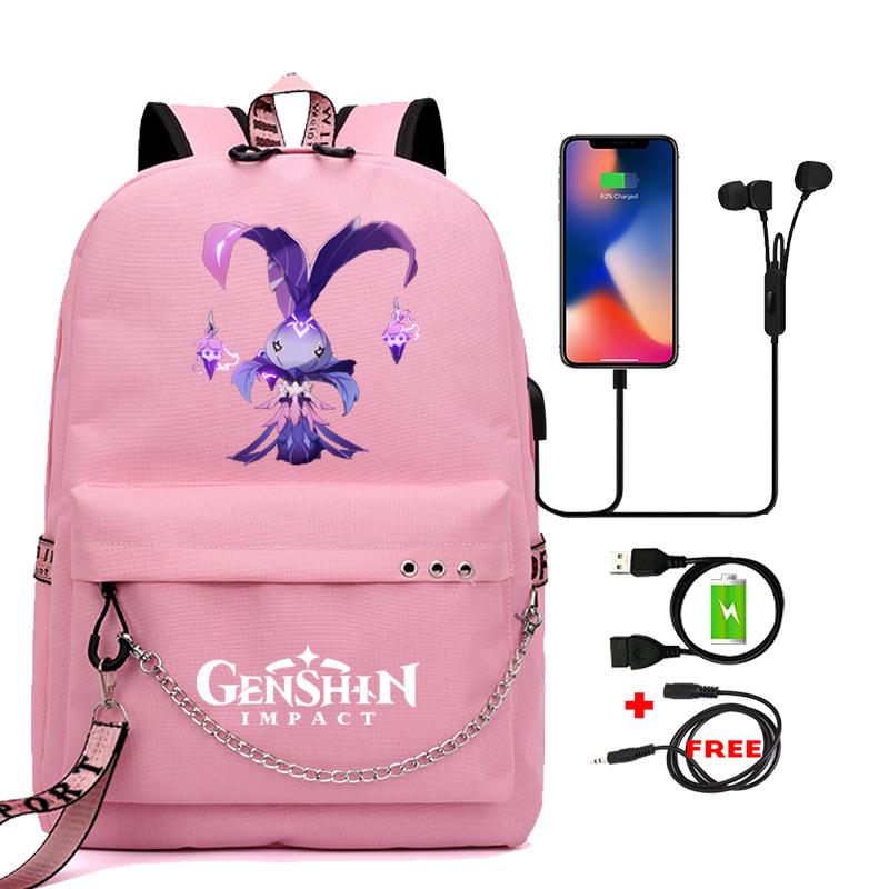 Anime Game Travel Backpack Printed Canvas Backpack Students Women Large Capacity Bookbag Usb Charging for Boy Girl School Bag Kids Gifts