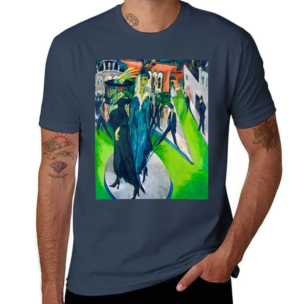 HD ERNST LUDWIG KIRCHNER - Potsdamer Platz 1914 T-Shirt essential t shirt t shirt man luxury t shirt man casual T-Shirt