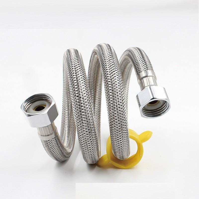 

Huadi Stainless Steel Double Head Soft Hose, High-Pressure, Explosion-Proof Cold & Hot Water Inlet Pipe, 304 Braid, 4-point. Huadi 60CM