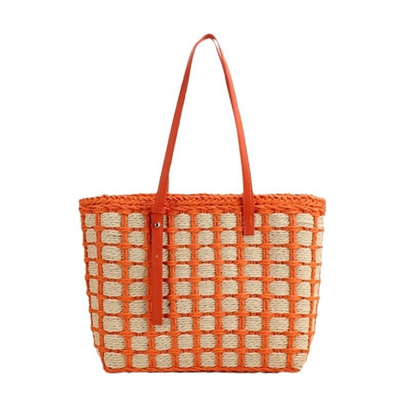 New straw bag bag large capacity tote bag women's handwoven bag versatile shoulder travel beach bag