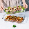 [Buy 1 Take 1]Rectangular Tempered Glass Bakeware Pan 1.6L/3L With Handle Glass Container Food Storage