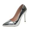 Fashion Large Size High Heels Women's Spring New Silver Gold 8/10cm Slim Heels Fashionable Pointed Shallow Mouth Wedding Shoes