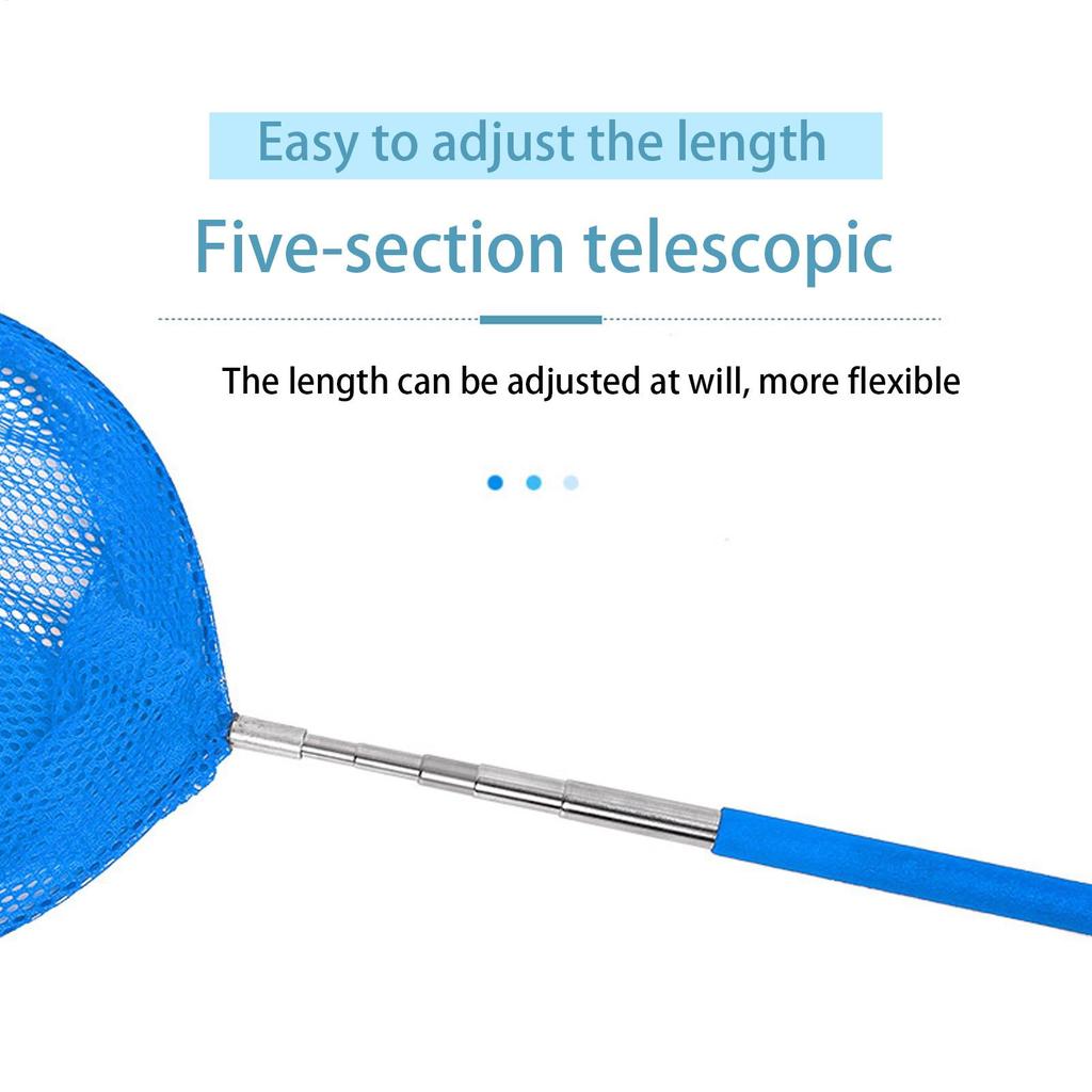 Pool Net Fishing Nets Pool Cleaner Net Telescoping Pool Skimmer Stainless Steel Crab Net Pool Skimmer Net With Pole For Kids Men