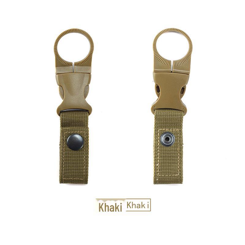 

Прочная уличная стропа на липучке, пряжка для бутылки с водой - износостойкое тактическое спортивное снаряжение хаки