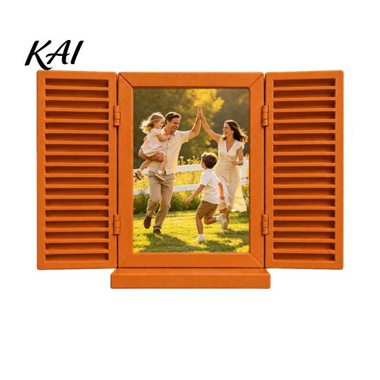 Hidden Key Storage Shelf Holder with Shelf, Mediterranean-Style Window Frame Photo Vacation Style Home Decoration Display Stand, Functional
