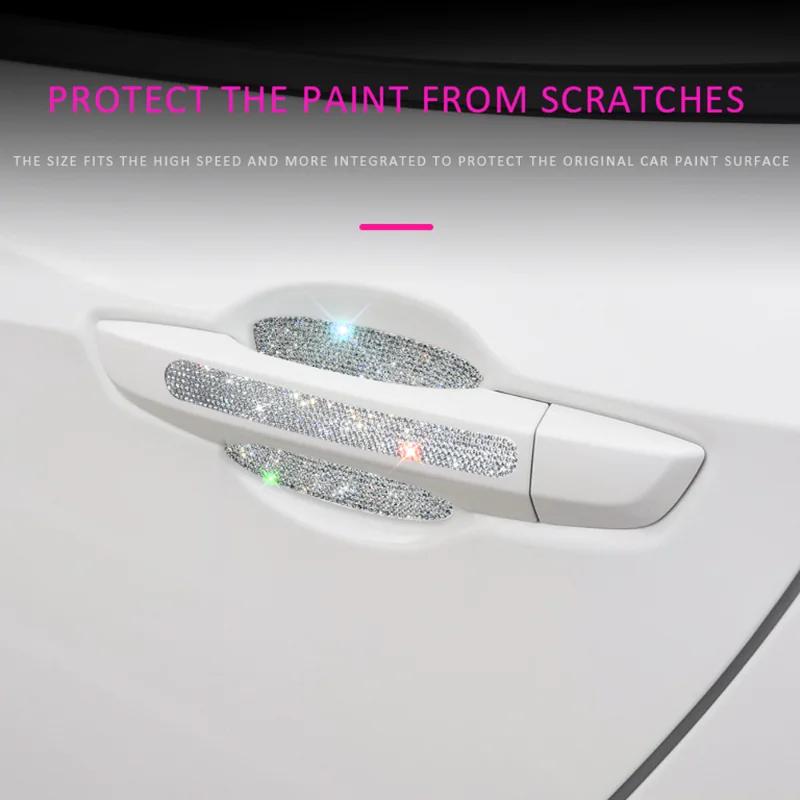 Diamond Door Handle Stickers Anti-scratch And Anti-collision Decorative Stickers Glittering And Dazzling Protecting Bodywork