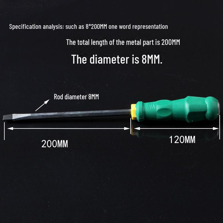 Kreuzförmiger Schlagschraubendreher aus Chrom-Vanadium-Stahl mit durchgehendem Griff