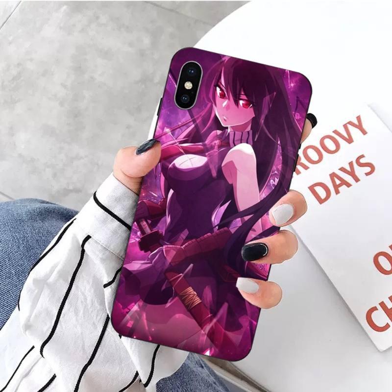 Akame Ga Kill Esdeath Telefonhülle für iPhone 14 13 12 11 XS X 8 7 6 Plus Mini Pro Max SE 2022 Weiche schwarze Telefonhülle