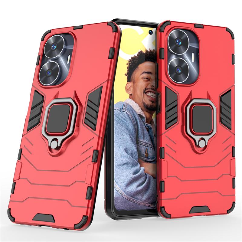For Realme C55 Case Cover For OPPO Realme C55 Capas Shockproof New PC Stand Magnetic Holder Ring Case For Realme C 55 C55 Fundas