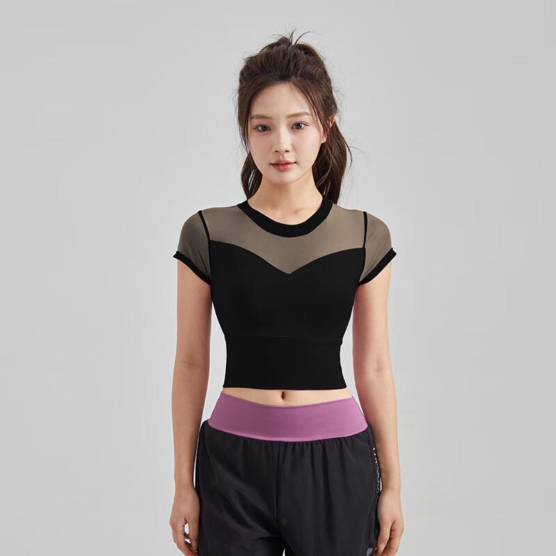 OEING Women's Mesh Cutout Yoga Top