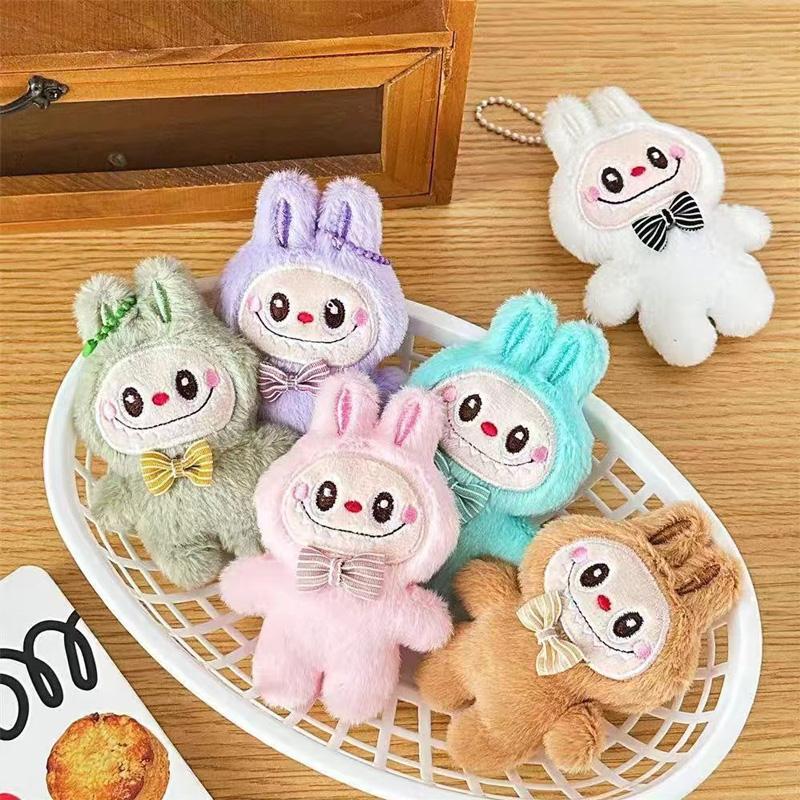 1PC Trendy Doll Cute Cartoon Rabbit Backpack Pendant Key Ring Holiday Gift Bag Pendant Plush Doll Keychain