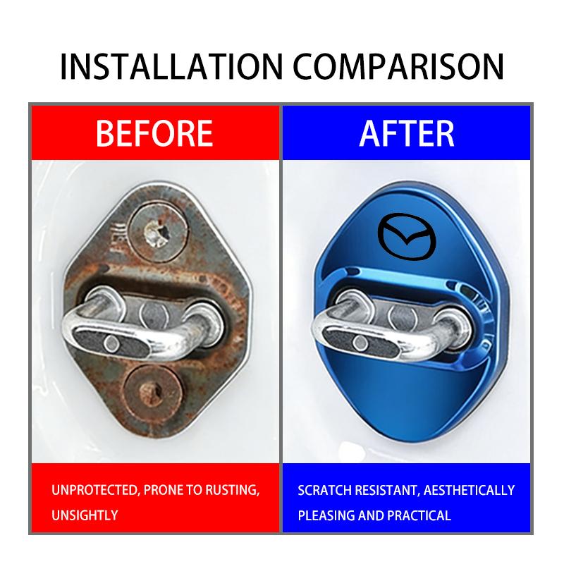 Stainless Steel Car Door Lock Buckle Protection Cover Anti Rust For Mazda 3 6 CX5 2 CX3 CX9 MX5 RX8 Axela Demio Atenza MS FF29