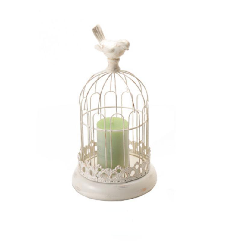 Simple Retro Metal Candle Holder Wrought Iron Bird Cage Ornaments Soft Decorations Romantic Candle Light Dinner Props