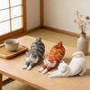 Mini Kattenfigurer Söt Harts Katt Sträckande Staty Liten Kattunge Skulptur för Inomhus Hem Kontor Hylla Skrivbordsdekor