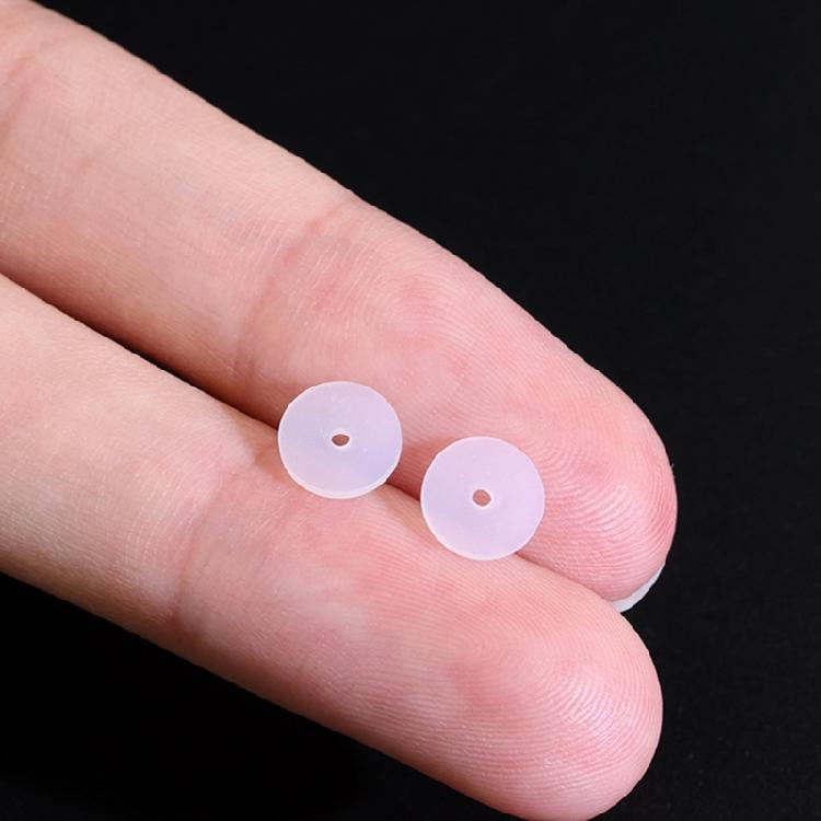 100pcs Clear Silicone Earring Stopper Earlobe Support Disc Pads Ear Closures Set