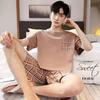 Men's Short-Sleeve Cartoon Pajama Set with Shorts