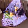 Chinese Purple Rhyme Flower Printing Square Scarf Silk Scarf Female 71 Imitation Silk Elegant High-end Versatile Neck Decorative Scarf