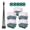 Higher Cover Nursery Tray Box with Growing Light 6/12 Cell LED Full Spectrum Seedling Succulent Flower Planting Germination Pot
