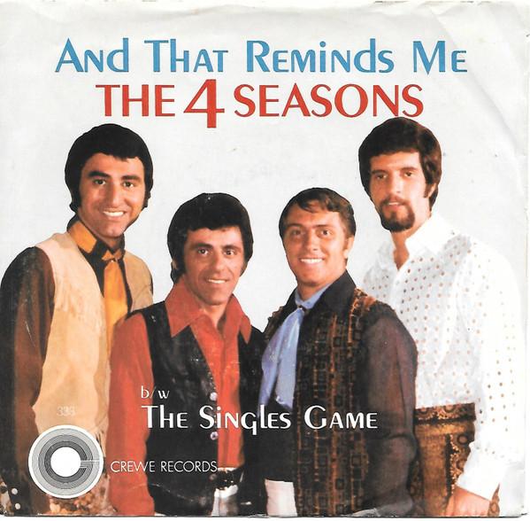 7-дюймовая пластинка FOUR SEASONS And That Reminds Me My Heart Remin NO333 Crewe 1969 US Rock Б/у
