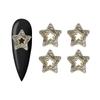 Decoraciones para Uñas Estrella con Pedrería Dorada y Plateada