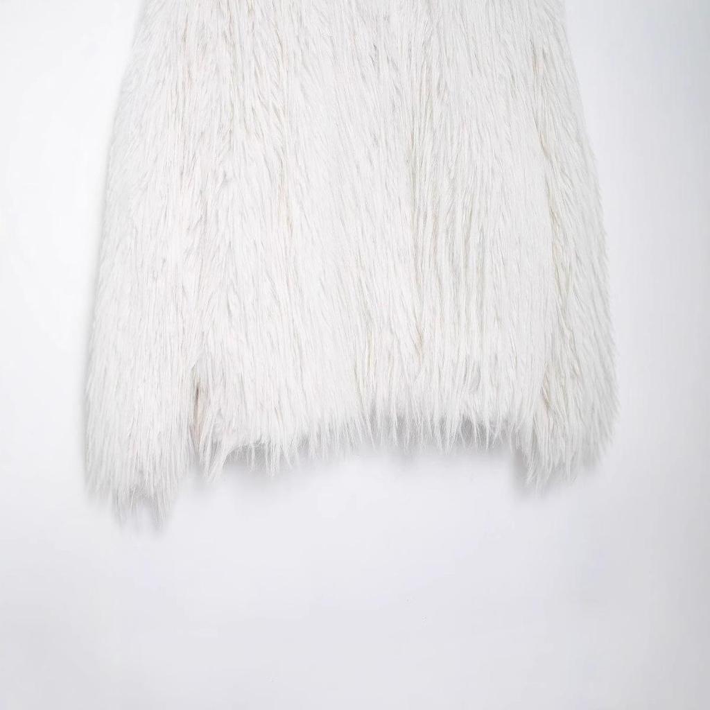 2024 Autumn Women's European & American Style Faux Fur Long Sleeve Jacket