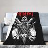 Custom S-Slipknoted Flannel Blankets Heavy Mental Band  Throw Blanket For Bed Sofa Couch 125*100Cm Quilt