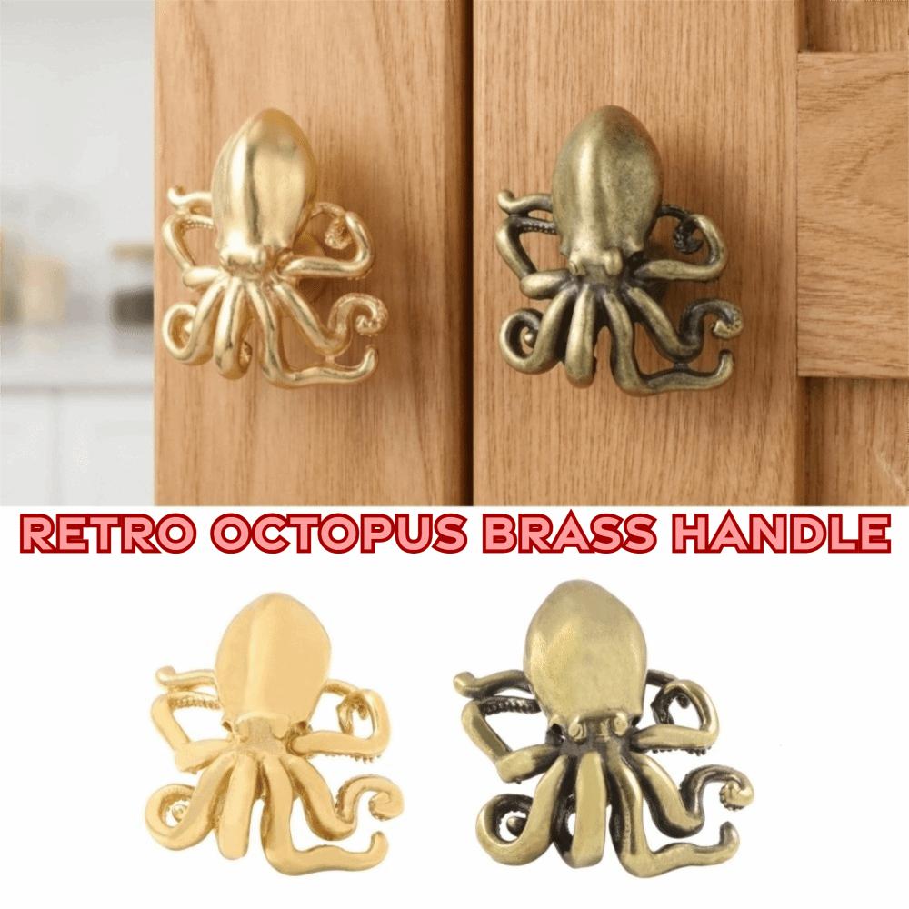 Furniture Hardware Cabinet Door Knobs Retro Wardrobe Drawer Pulls Octopus Brass Handle  Dresser