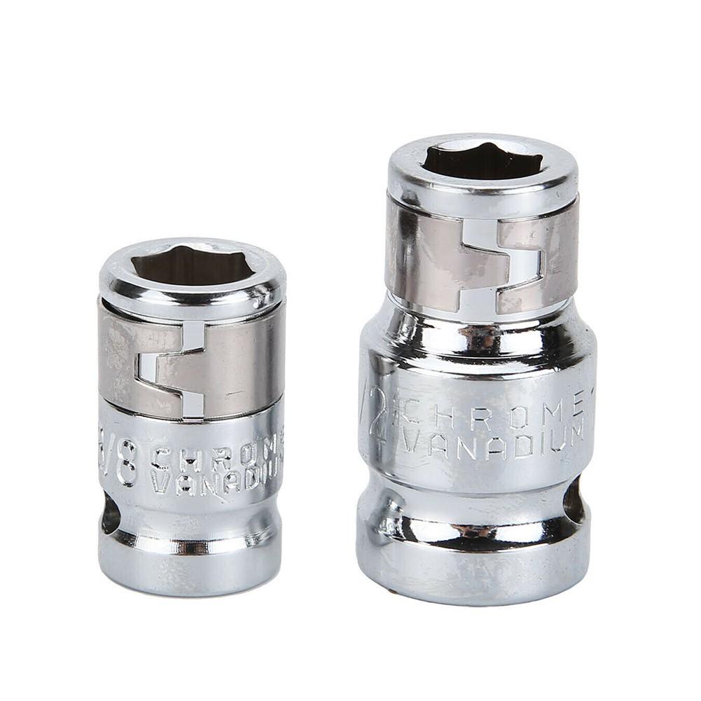 2pcs 3/8" 1/2" Drive Socket Adapters Screwdriver Bit Holders