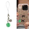 Multipurpose Lucky Charm Keychain Four Leaf Clovers Design Phone Hanging Ornament For Phone Accessories Gifts