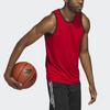 Adidas Legends Basketball 3-Stripes Tank Top Logo Color Block Sports Round Neck Sleeveless Vest Men Tops Crimson IC2461