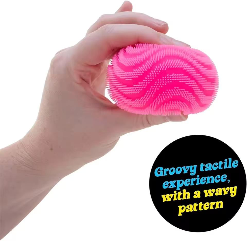 Fuzz Ball Sensory Squeeze Toy Needoh Sensory Squishy Toy Wonder Waves Textured Stress Relief Fidget Ball For Adults Kids