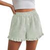 Women's Y2K Ruffle Striped Casual Shorts with Pockets - Spring/Summer Pajama Beachwear