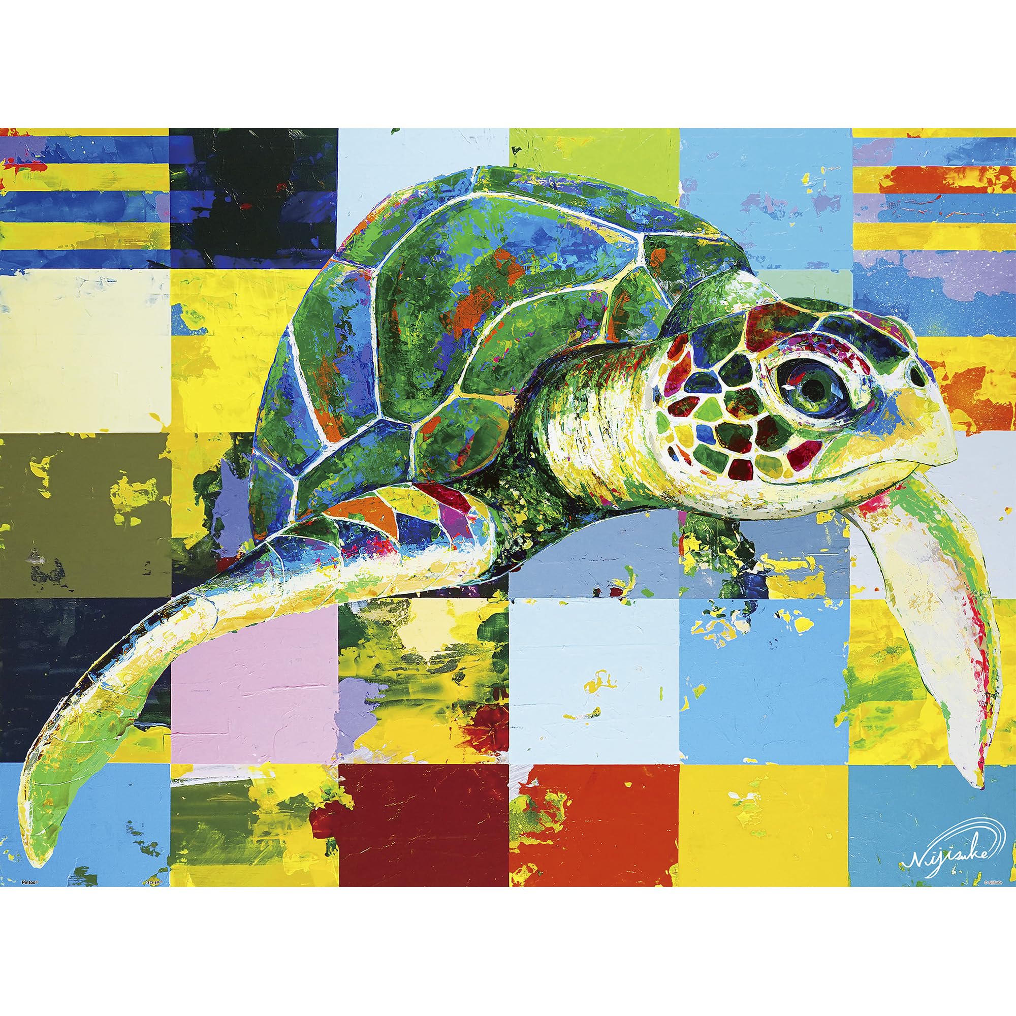 

Pinto 1200-Piece Plastic Jigsaw Puzzle Nijisuke Green Sea Turtle (45x59cm) for Adults, Difficult, No Broken Pieces, Click-together Design [H3522]