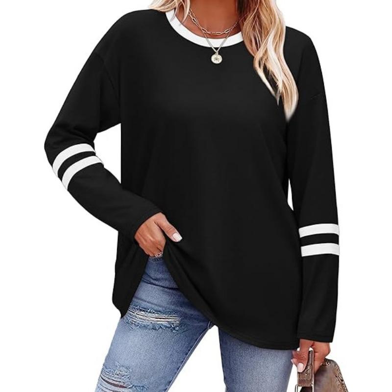 Women S Loose Long Sleeve Round Neck T Shirt