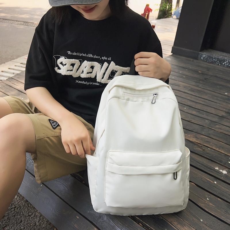 Einfarbiger Rucksack für Schüler, große Kapazität, für Damen, für Männer, Reiserucksack