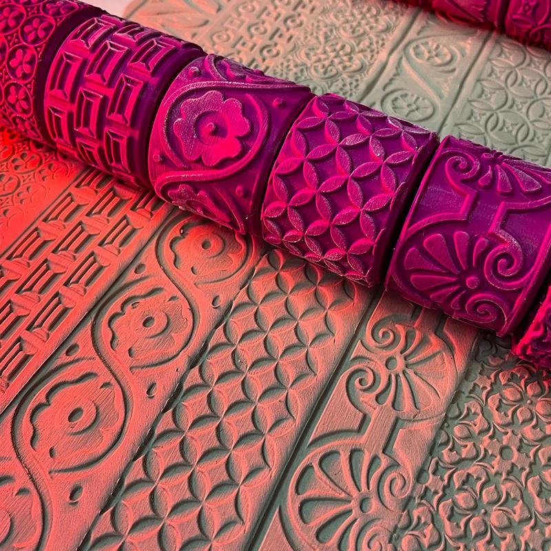 Hliněné razítkovací válečky Renesanční vzory Keramická textura Kolečko Lisovací forma Váleček Nástroj DIY hliněné nástroje Umělecká dekorace Řemesla