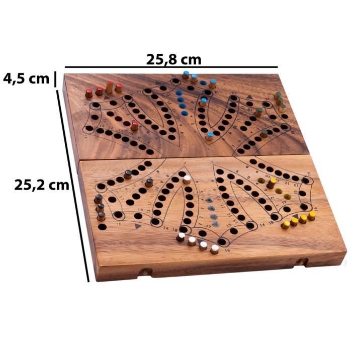 Joc de Tock din Lemn - 6 Jucători - Ecologic - Joc de Societate Tradițional Canadian - Joc de parcurs - 2 până la 6 jucători- 350260