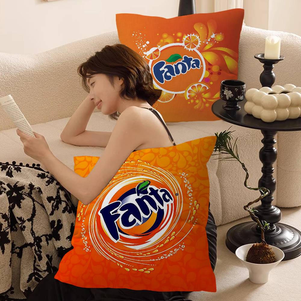 Funny F-Fanta Logo Cushion Cover Car Throw Pillow Case For Sofa Car Christmas Gift 40x40cm 45x45cm
