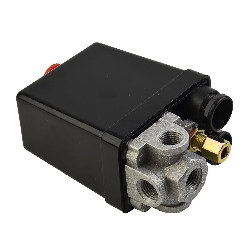 

Air Compressor Pressure Switch Control Valve Replacement Parts 90-120 PSI 240V Automatic Trip For Small Compressing Machine чорний