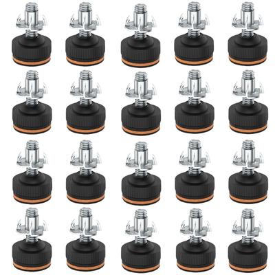 Adjustable 3/8" Furniture Leg Levelers with High Density Rubber Floor Protectors Adjustable Leg Levelers for Furnitures