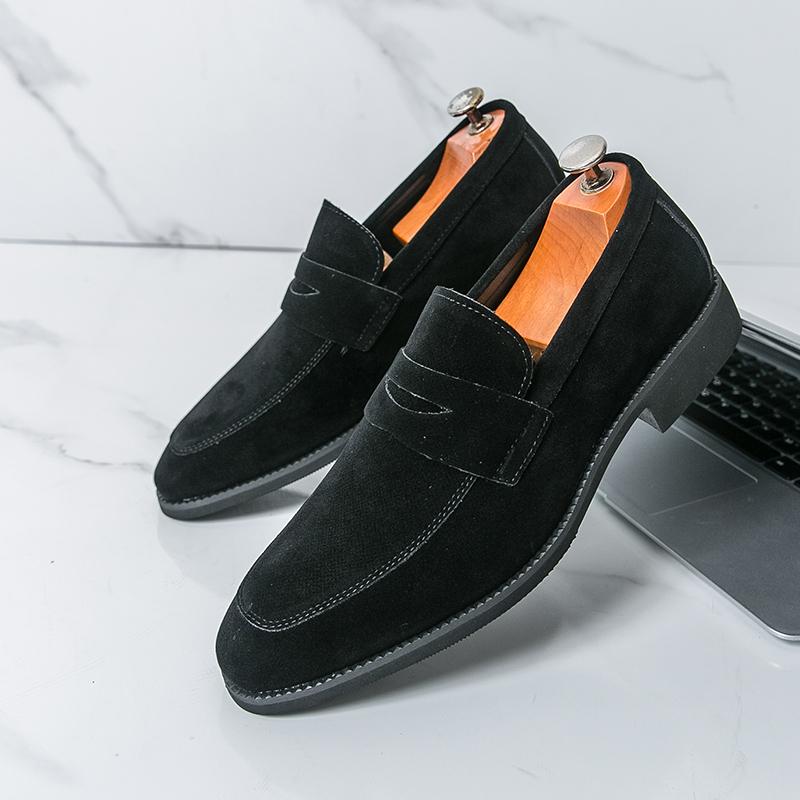 

High Quality Casual Business Shoes Men Party Office Leather Shoes For Men Formal Social Leather Loafers Male 46 чорний