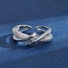 Geometric Criss-Cross Wrap Ring: Women's Elegant Cold-Style Design.