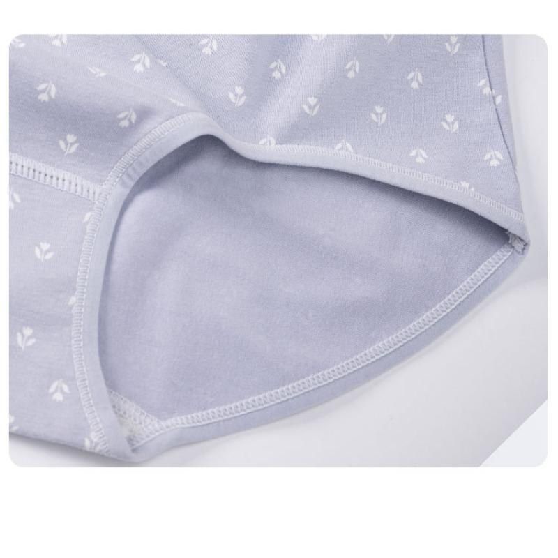 Women S High Waist Cotton Floral Briefs Long Crotch Antibacterial Underwear