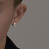 S925 Silver-Plated Double Cross Men's Stud Earrings - Trendy American Niche Design