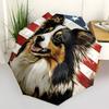 1pc Patriotic Dog Automatic Folding Umbrella, Sturdy And Durable Automatic Folding Umbrella with 8 Ribs, Convenient for Outdoor Use058