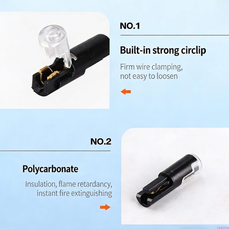 10Pcs Quick Connect Terminals Block No Soldering Single Wire Plug-in Connector with Locking Buckle For Easy Installation
