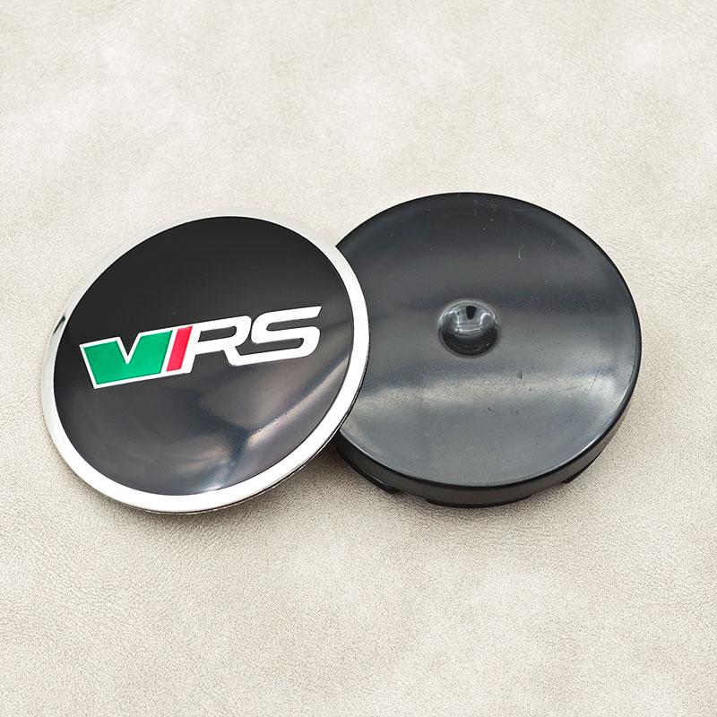 2025 New 4Pcs/set 56mm VRS Logo Car Wheel Center Caps Cover Sticker For Skoda Panal Octavia 2 3 A7 Fabia MK1 VRS Label Accessori