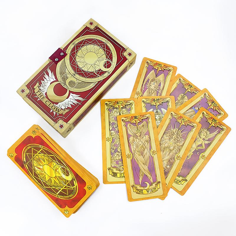 60 Piezas Tarjeta de Anime Cardcaptor Sakura Tarjeta Sakura Tarjetas Clow Tarot Cosplay Atrezzo Edición de Lujo Atrezzo de Tarot de Anime Juguete de Regalo